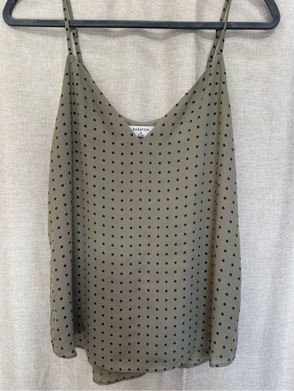 Aritzia Babaton Sage Green Polka Dot Slip Cami NWOT